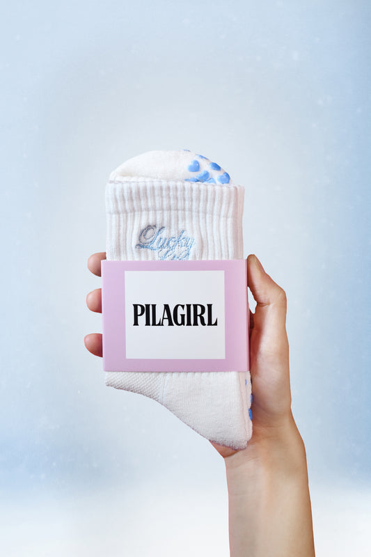 Pilates socks "LUCKY GIRL"